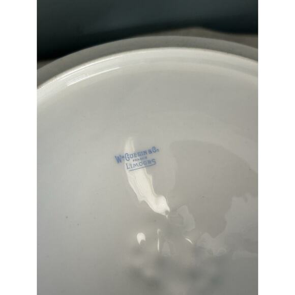 Vintage Wm. Guerin & Co. France Limoges Pink Rose Covered Round Serving Bowl - Picture 11 of 16